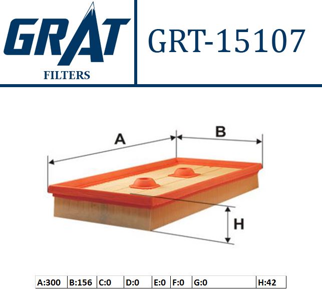 GRAT 15107 — HAVA FİLTRESİ (VW GOLF 04-09 PASSAT 06-11 AUDI A3 04-08 SKODA OCTAVIA 04-08) BAG-BLP-BLF