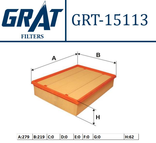 GRAT 15113 — HAVA FILTRESI (VW TRANSPORTER 95-04) 2.4 - 2.5 TDI