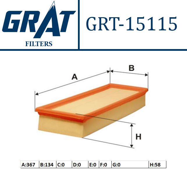 GRAT 15115 — HAVA FİLTRESİ (VW CADDY 96-03 POLO CLS 00-02 SEAT IBIZA 99-02)