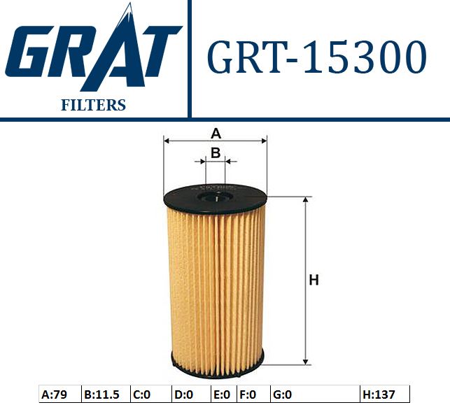 GRAT 15300 — MAZOT FİLTRESİ (VW CADDY 04-20 PASSAT 06-11 AUDI A3 04-13 SEAT LEON 06-13 SKODA OCTAVIA 04-13)