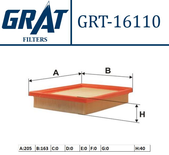 GRAT 16110 — HAVA FILTRESI - (HYUNDAI ACCENT 95/00 1.3 )