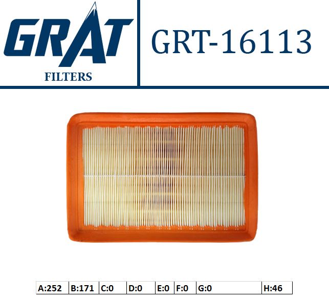 GRAT 16113 — HAVA FİLTRESİ (CERCEVESİZ) - ( HYUNDAI TUCSON ELENTRA 04/10/KIA SPORTAGE 04/10/CERATO 04/10 DİZEL )