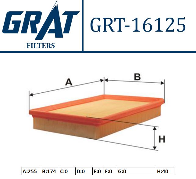 GRAT 16125 — HAVA FILTRESI - (HYUNDAI ELANTRA 00/06 CERATO 04/10 BENZINLI )