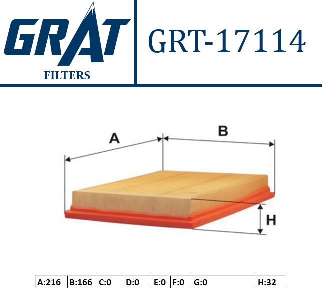 GRAT 17114 — HAVA FİLTRESİ FORD FIESTA FUSION 1.4 1.6 ZETEC 02-