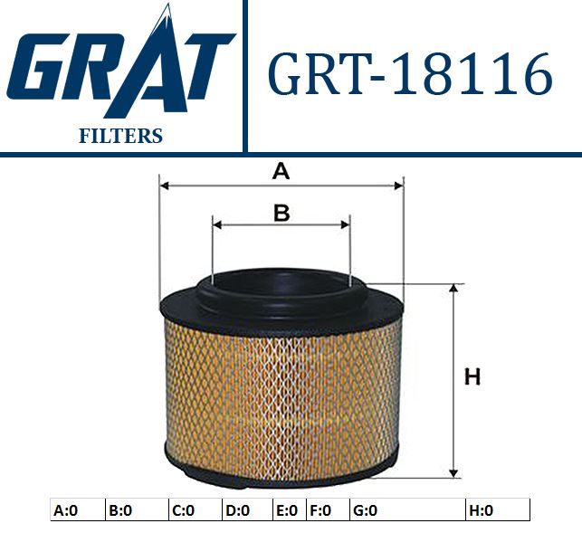 GRAT 18116 — HAVA FILTRE KAPALI TIP ( FORD RANGER 06- )( TOYOTA HILUX-VIGO 06/11 MAZDA BT50 06/)