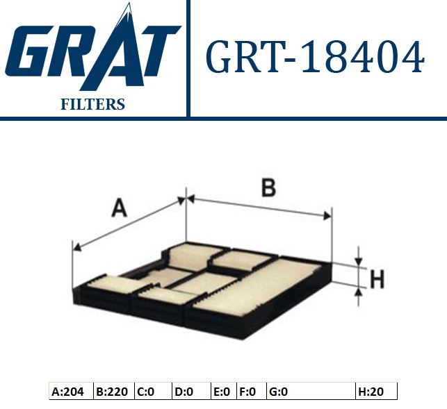 GRAT 18404 — POLEN FİLTRESİ TOYOTA COROLLA 95-02 AE101 AE111