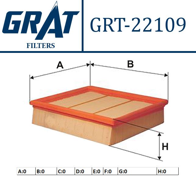 GRAT 22109 — HAVA FİLTRESİ (MERCEDES A150-A160-A170-A180-A200 09-12/ B150-B160-B170-B180-B200 05-11 )