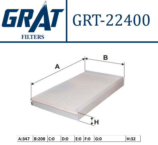 GRAT 22400 — POLEN FİLTRESİ MERCEDES VIANO W639 03/ VITO W639 03/