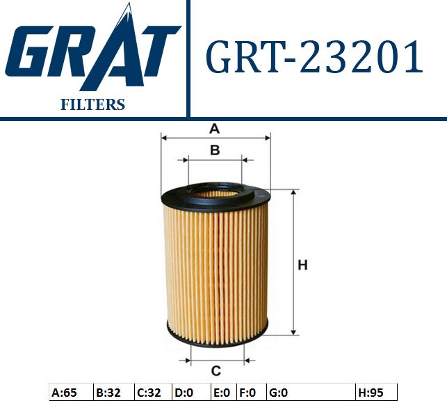 GRAT 23201 — YAĞ FİLTRESİ - (HONDA CIVIC 1.4 05/ / ACCORD 08/ 2.2I-DTEC / CRV 07/ 2.2I-DTEC )