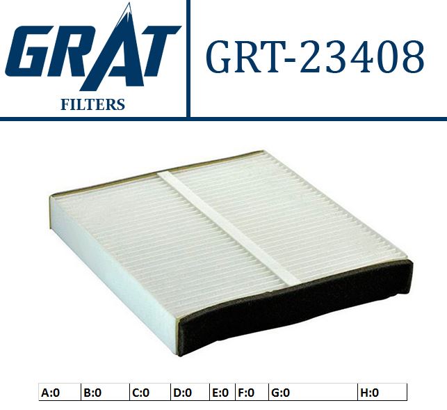 GRAT 23408 — KABİN FİLTRESİ - (NISSAN X-TRAIL 2.0-2.2 01/)