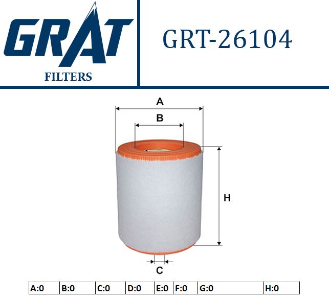 GRAT 26104 — HAVA FİLTRESİ - (AUDI A7 3.0 TDI 2010-)