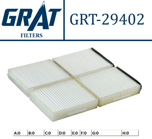 GRAT 29402 — KABİN FİLTRESİ - (ÇİFTLİ)-(MAZDA 323 FAMILYA 98/02 / 626 97/02)