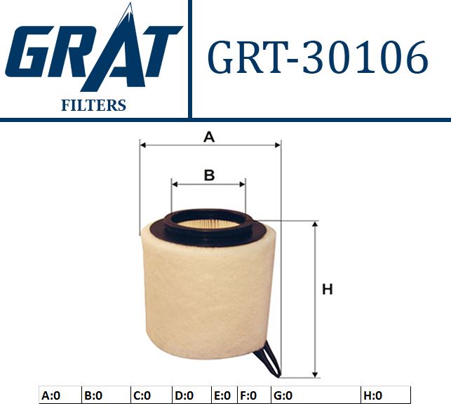 GRAT 30106 — HAVA FİLTRESİ N43-N45-N45N-N46-N46N - E84-E87-E90-E92-E93