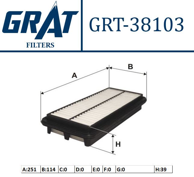 GRAT 38103 — HAVA FİLTRESİ KIA PICANTO 2004- BENZİN