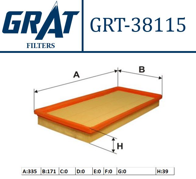 GRAT 38115 — HAVA FİLTRESİ KIA SEPHIA 98- / SHUMA 97- / CARENS 02-05