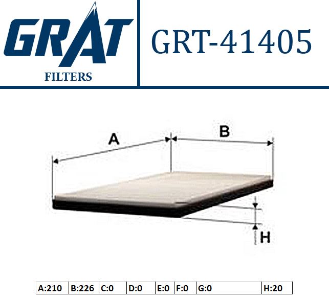 GRAT 41405 — KABIN FILTRESI - (NISSAN MICRA 1.2-1.2DIG 10//NOTE 1.5DCI 13/)