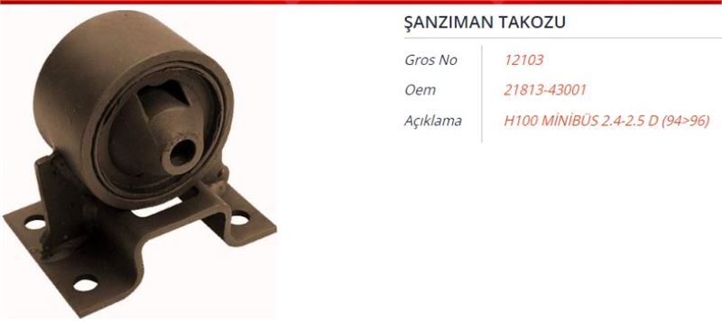 GROS 12103 — H100 MİNİBÜS 2.4-2.5 D (94-96)ŞANZIMAN TAKOZU
