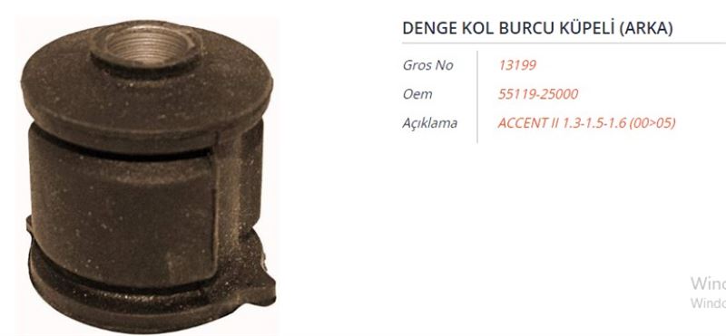 GROS 13199 — DENGE KOL BURCU KUPELI (ARKA) HYUNDAI ACCENT II 1.3-1.5-1.6 00-05