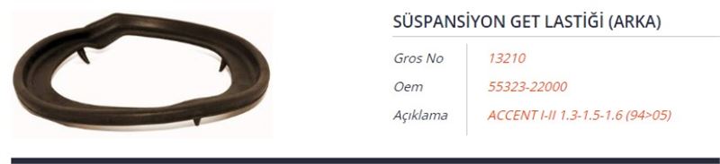 GROS 13210 — HELEZON GET LASTİĞİ ARKA 95 ELANTRA