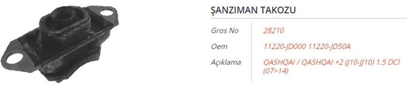 GROS 28210 — SANZIMAN TAKOZU SOL MEGANE II 02> SCENIC II 02> LOGAN 04> SANDERO 08> DUSTER 10> QASHQAI 07> 1.5 dCi 1.6