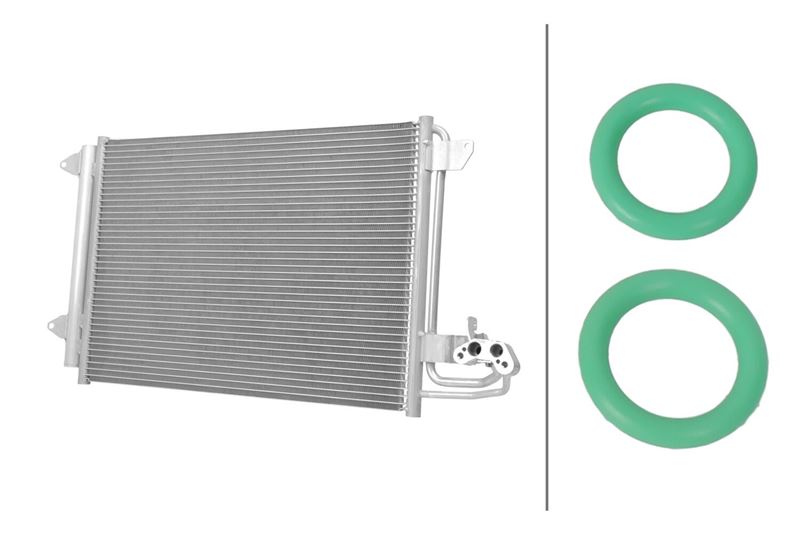 HELLA 8FC366220431 — KLİMA RADYATÖRÜ VW CADDY III-GOLF V-VI-JETTA III - AUDI A3 - SEAT LEON - SKODA OCTAVIA 1.2TSI
