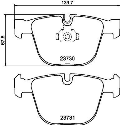 HELLA PAGID 8DB355010751 — FREN BALATASI ARKA (BMW E-60/61/63/64/70/90/70/ ARKA Buyuk)