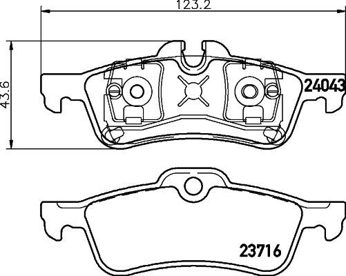 HELLA PAGID 8DB355011351 — FREN BALATASI ARKA MINICOOPER R50-R52-R53