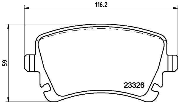 HELLA PAGID 8DB355011531 — ARKA FREN BALATASI-KABLOLU- (VW TRANSPORTER 03-19)