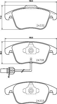 HELLA PAGID 8DB355013861 — ÖN FREN BALATASI- (AUDI A4 08-16 A5 08-11)