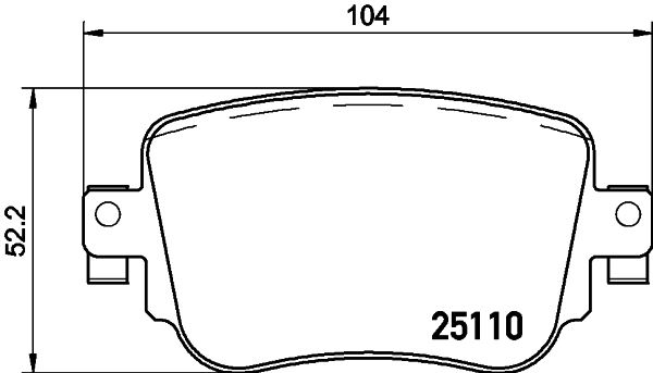 HELLA PAGID 8DB355021911 — ARKA FREN BALATASI- (VW CADDY 16- GOLF 16 PASSAT 15- POLO 18- SEAT LEON 13-16 SKODA OCTAVIA 13-17)