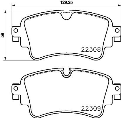 HELLA PAGID 8DB355024791 — ARKA FREN BALATASI (DİSK 300×12 AUDI A4 16- A5 17-) (DİSK 330×22 AUDI Q5 17-)
