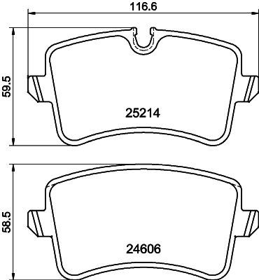 HELLA PAGID 8DB355025311 — ARKA FREN BALATASI KABLOLU AUDI A4 A5 A6 A7 PORSCHE MACAN
