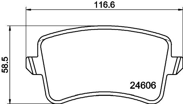 HELLA PAGID 8DB355025381 — ARKA FREN BALATASI- DİSK 330×22 (AUDI A4 08-16 A5 08-17 Q5 09-17)