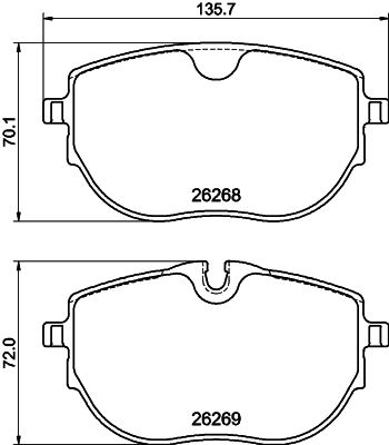 HELLA PAGID 8DB355040921 — ÖN FREN BALATASI. TRANSPORTER-CARAVLE VI 2015>
