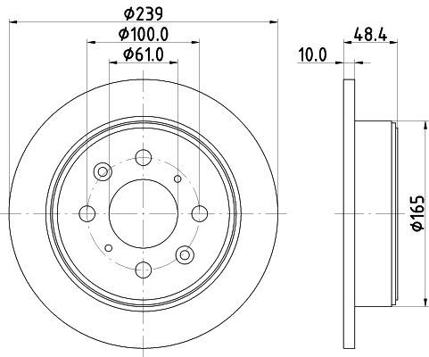 HELLA PAGID 8DD355103111 — FREN DİSKİ ARKA DÜZ (239-4)-(HONDA ACCORD 86/89/CIVIC 88/95/CRX 88/91/ROVER-200/ROVER-400 )