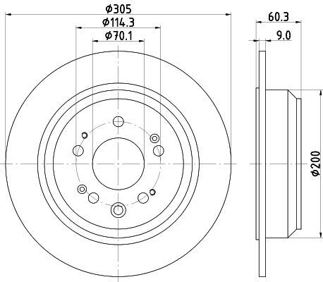 HELLA PAGID 8DD355116111 — FREN DİSKİ ARKA (305-5)-(HONDA ACCORD 08/15 )