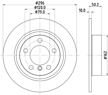 HELLA PAGID 8DD355126741 — FREN DİSKİ ARKA MINICOOPER COUNTRYMAN (R60) Cooper S R60 / MINI PACEMAN (R61)
