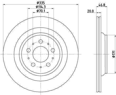 HELLA PAGID 8DD355134951 — FREN DİSKİ ARKA (TESLA MODEL 3 17- ) KAPLAMALI