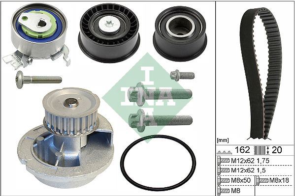INA 530044331 — TRİGER KAYIŞ SETİ SU POMPASI DAHİL OPEL ASTRA ZAFIRA T98 1.8 16V
