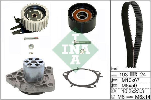 INA 530056130 — TRİGER KAYIŞ SETİ+SU POMPASI (FIAT DOBLO 1.6 D MTJ 10-/BRAVO II 1.6 08-14 /ALFA ROMEO GIULIETTA 15-)
