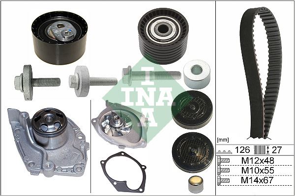 INA 530063830 — TRİGER SETİ SU POMPALI CLIO KANGO MAGANE II LAGUNA DACIA 1.4 1.6 16V K4M K4J