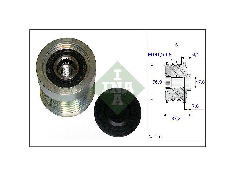 INA 535007210 — ALTERNATÖR KASNAĞI ( 6 KANALLI ) > VOLVO > C70-S40-S60-S70-S80-V40-V70-XC70-XC90 ( 95 > ) 2.0-2.3-2.4
