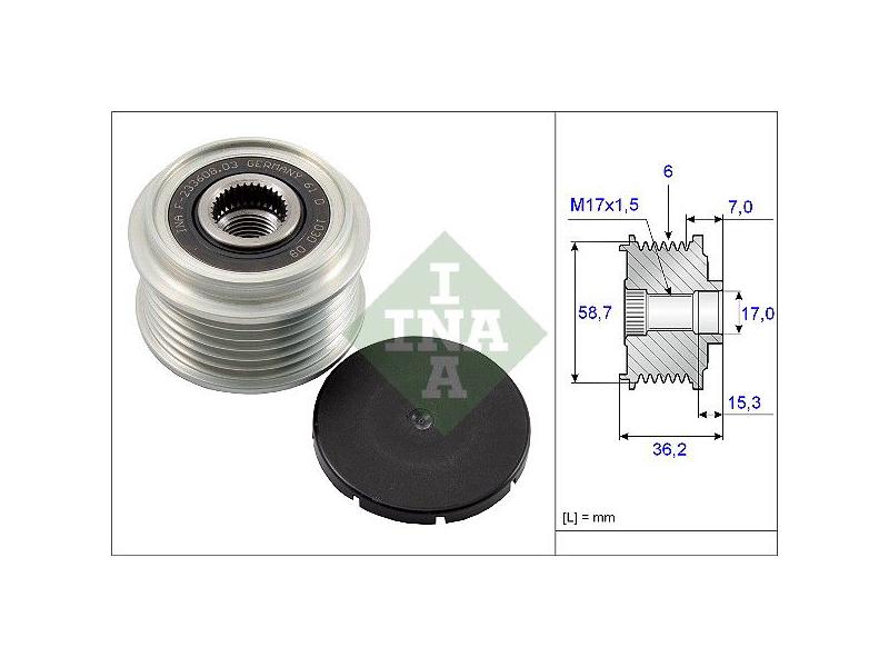 INA 535009810 — ALTERNATÖR KASNAĞI ( 6 KANALLI ) > FORD C-MAX-FOCUS-MONDEO-S-MAX-CONNECT ( 02 > 13 ) 1.8 TDCI