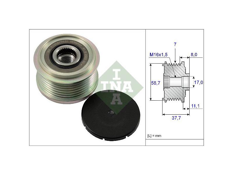 INA 535012810 — ALTERNATÖR GERGİ KASNAĞI FORD TRANSIT 2.2 155PS 11 > RANGER TKE 2.2 155PS 12 > CUSTOM V362 12 > DT244