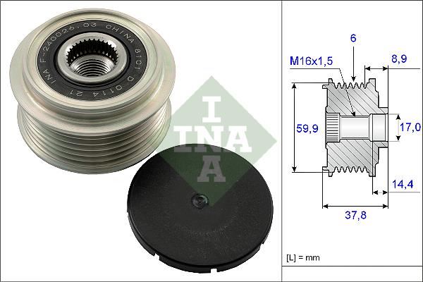 INA 535013510 — ALTERNATÖR KASNAĞI-(SONATA 2006///IX35 2011///SPORTAGE 2011///MAGENTIS 2006///CARENS 2006// 2.0-2.4 )