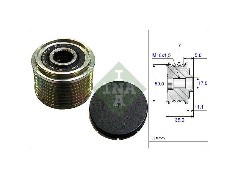 INA 535015910 — ALTERNATÖR KASNAĞI ( 7 KANALLI ) > FORD TRANSIT V184-V347 ( 01 > ) 2.4