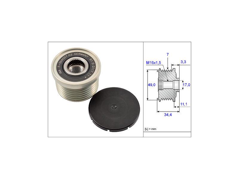 INA 535016410 — ALTERNATÖR KASNAĞI ( 7 KANALLI ) > BMW > E60-E81-E87-E90-E91-E92-E93-X3 ( 05 > 10 ) N43-N54