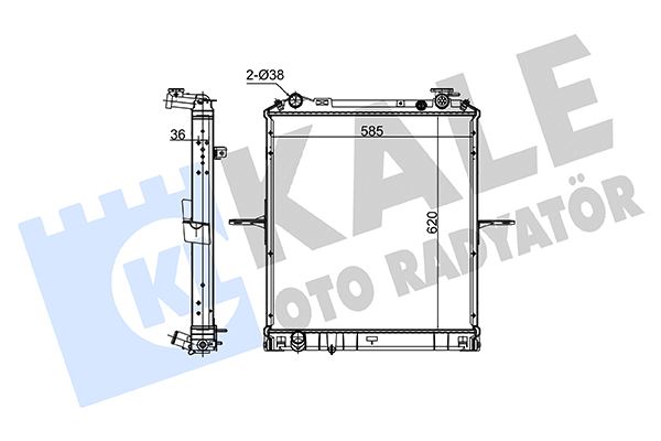 KALE-RADYATOR 0020121AB — RADYATÖR ISUZU N SERİSİ NPR 10 3D TURKUAZ NOVO M T (EURO 6) KAMYON (7.5 TON) (BRAZING) (620X585
