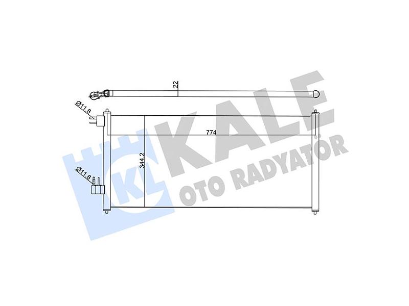 KALE-RADYATOR 020ABC040 — KLIMA RADYATORU 747×360X22 BRAZING AL/AL FORD TRANSIT CONNECT V227 1.8 1.8DI 1.8TDCI 1.8TDDI 02 13