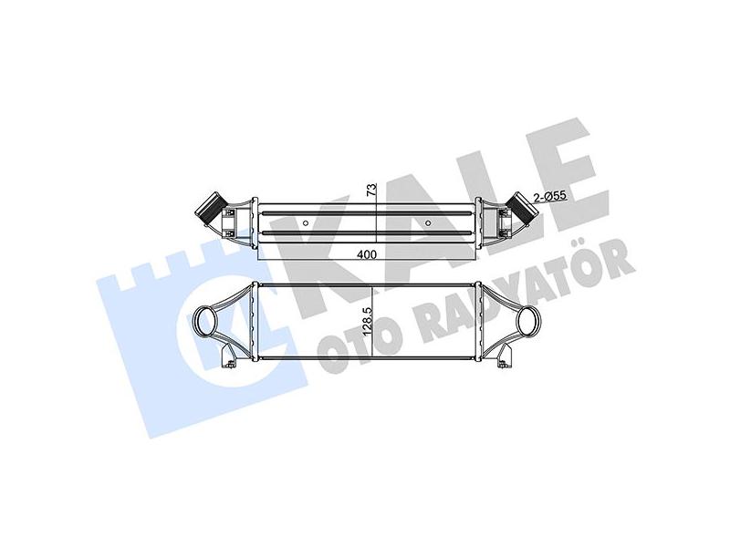 KALE-RADYATOR 020CAC030 — TURBO RADYATÖRÜ (INTERCOOLER) TRANSIT V.184 2.4D 01= A.ÇEKER BRAZING AL/AL 400X128X73
